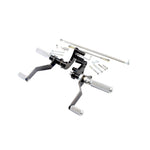 A black and white picture of a TC Bros. Sportster Forward Controls Kit for 04-13 Harley Davidson motorcycle suspension kit.