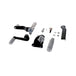 The TC Bros. Mid Controls Kit for 1991-2003 Harley-Davidson Sportster features metal foot pegs and a gear shift lever, perfect for upgrading your bike. Components are arranged on a white background.