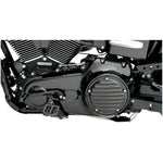 Drag Specialties Mid Control Shifter Linkage for 2006-2017 Harley-Davidson Dyna Models Flint Streetfighter Engine Cover in black.