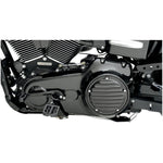 Drag Specialties Mid Control Shifter Linkage for 2006-2017 Harley-Davidson Dyna Models Flint Streetfighter Engine Cover in black.