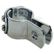 The Mid-USA Universal Three Piece Mounting Clamp by Mid-USA features chrome-plated metal, two tightening screws, and a single mounting hole, shown against a white background.