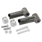 TC Bros. Passenger Footpeg Kit for Sportster Hardtails by TC Bros., includes metal foot pegs, mounting hardware, brackets, bolts, and washers. Inset shows the installed kit on a Sportster hardtail rear frame.