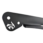 The TC Bros. Front Crash Bar for 1991-2017 Harley-Davidson Dyna is a black metal engine guard bracket with side mounts, bolts, washers, and extra metal pieces—perfect as a front crash bar for your Dyna motorcycle.