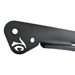 The TC Bros. Front Crash Bar for 1991-2017 Harley-Davidson Dyna is a black metal engine guard bracket with side mounts, bolts, washers, and extra metal pieces—perfect as a front crash bar for your Dyna motorcycle.