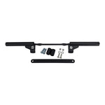 TC Bros. Rear Crash Bar for 2006-2017 Harley-Davidson Dyna, including bolts, washers, spacers, and a mounting bracket, is displayed on a white background.