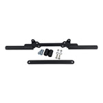 TC Bros. Rear Crash Bar for 2006-2017 Harley-Davidson Dyna, including bolts, washers, spacers, and a mounting bracket, is displayed on a white background.
