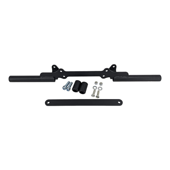 A black handlebar bracket for a motorcycle, suitable for TC Bros. Dyna Rear Crash Bar (fits 2006-2017 models) on Harley Davidson Dyna models.