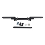 A black TC Bros. handlebar bracket for a motorcycle, specifically designed for Harley Davidson Dyna models.