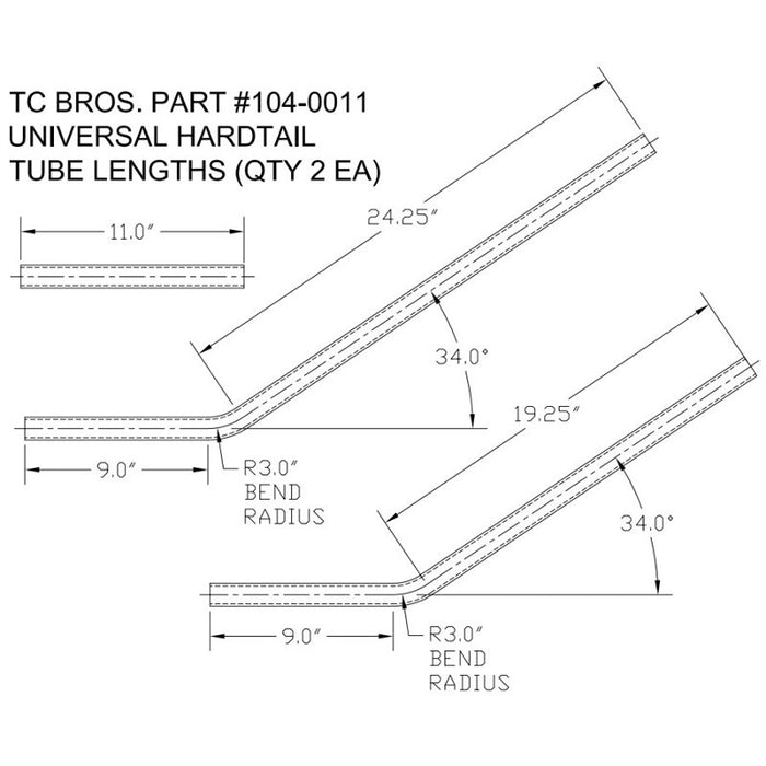 TC Bros. to TC Bros. part hh-111 Universal Weld-On Hardtail Frame Kit.