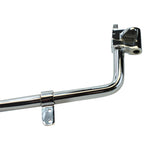 Chrome Mid-USA -1″ Jiffy Stand for 2007-2017 Harley-Davidson Softail with a mounting bracket and integrated foot tab.