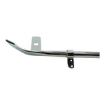 Chrome Mid-USA -1″ Jiffy Stand for 2007-2017 Harley-Davidson Softail with a mounting bracket and integrated foot tab.