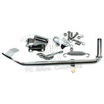 Mid-USA Complete Jiffy Stand Kit for 1989-1999 Harley-Davidson Softail, including a kickstand arm, mounting bracket, tension spring, and assorted hardware.