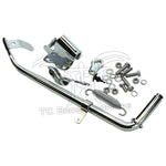 Mid-USA Complete Jiffy Stand Kit for 1989-1999 Harley-Davidson Softail, including a kickstand arm, mounting bracket, tension spring, and assorted hardware.