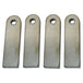 Four TC Bros Weld On Steel Mounting Tabs Style 2 with CNC laser cut holes on a white background.