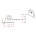 A CNC laser cut drawing showing the dimensions of TC Bros&