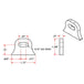 A drawing showing the dimensions of a Weld On Steel Mounting Tabs Vintage Style 9 by TC Bros bracket.