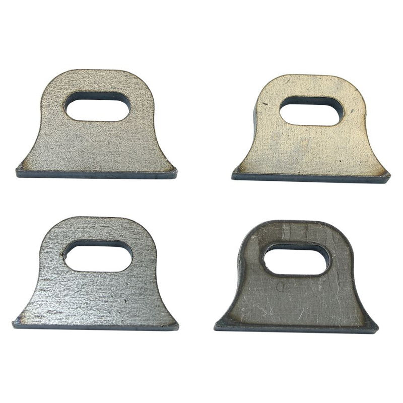 Four Weld On Steel Mounting Tabs Vintage Style 9 by TC Bros on a white background.