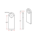 TC Bros. Heavy Duty Rubber Mounting Tabs by TC Bros., with metal brackets, screws, washers, CNC-laser cut tabs, and rubber grommets shown arranged separately and partially assembled on a white background.