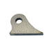 A piece of TC Bros. American made Weld On Steel Brake Stay or Mounting Tab, CNC laser cut metal on a white background.