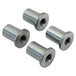 Four Tophat Style Blind Threaded 3/8-16 Steel Bungs by TC Bros on a white background, ensuring a leak free mount.