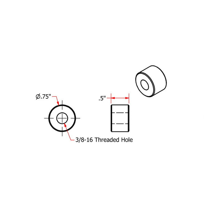 A bike mount with Steel Bungs 3/8-16 Threaded 1/2 inch Long by TC Bros.