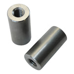 Two TC Bros stainless steel Steel Bungs 3/8-16 Threaded 1-1/2 inch Long nut and bolts on a white background.