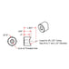 A drawing showing the dimensions of a TC Bros. American-made Coped Steel Bungs 5/16-18 Threaded 1/2 inch Long threaded rod.