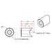 A drawing showing the dimensions of a TC Bros Coped Steel Handlebar Riser Bungs 1/2-13 Threaded used for mounting.