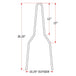 A diagram showing the dimensions of a TC Bros. Original DIY Sissy Bar Kit bike holder.