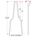 A diagram showing the installation measurements of a TC Bros. Kickback DIY Sissy Bar Kit.
