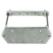 The LC Fabrications Bare Naked Battery Box, by LC Fabrications, features a machined aluminum build with a rectangular base, adjustable upright rod, and wingnut clamp—ideal for custom applications and shown on a white background.