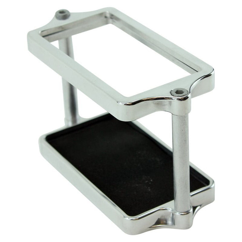 A LC Fabrications Anti-Gravity Box 8 cell holder with a black mat for mounting.