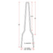 A diagram showing the measurements of a TC Bros. Tall DIY Sissy Bar Kit with axle plate mounting tabs.