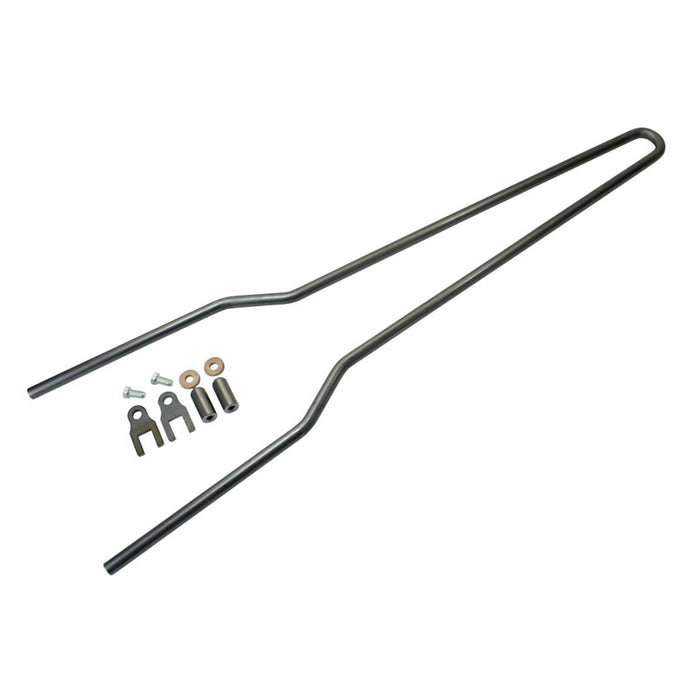 The TC Bros. DIY Sissy Bar Kit by TC Bros. is shown with installation hardware, including bolts, washers, and mounting brackets—ideal for your next motorcycle upgrade or custom sissy bar project.