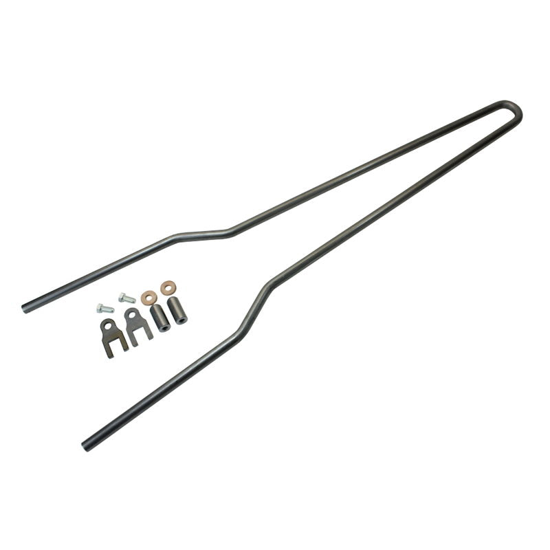 The TC Bros. DIY Sissy Bar Kit by TC Bros. is shown with installation hardware, including bolts, washers, and mounting brackets—ideal for your next motorcycle upgrade or custom sissy bar project.