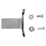 A TC Bros. metal bracket with screws and bolts that features vintage style curves and contours.