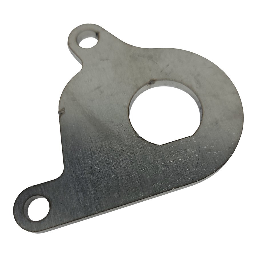 A metal plate with holes on it, the TC Bros. Primary Mount 13/16" Ignition Switch Bracket 1986-2003 Sportster serves as the primary mount for controlling TC Bros.