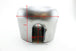 The Mid-USA 2.3 Gal. Sportster-Style Tank With Scalloped Sides, unpainted and ideal for custom builds, includes mounting hardware—bolts, washers, rubber grommets, and two black metal brackets—and is shown on a white background.