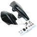 Two black Mid-USA Heat Deflectors for 2001-2008 Harley-Davidson Touring, including mounting hardware, screws, and brackets.