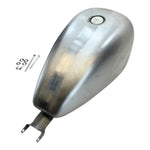 The Drag Specialties 3.3 Gallon Gas Tank for 2007-2022 Harley-Davidson Sportster is shown unpainted with included mounting brackets, bolts, nuts, and washers on a white background.
