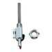 An Accel stainless steel nut and bolt with an Accel High Flow Straight Spigot Petcock Fits 3/8" NPT and 22mm Tank Bungs fuel valve on it.