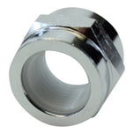 An Accel stainless steel threaded nut on a white background.