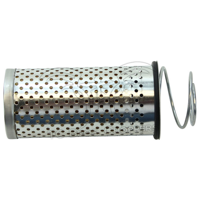 The Mid-USA In-Tank Oil Filter fits 1953-E1982 Harley-Davidson Big Twin, Sportster, and K models, providing efficient oil filtration for these motorcycles.
