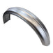 A Moto Iron® 5" Wide Raw Steel Ribbed Bobber Fender on a white background.