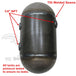 TC Bros 5 inch Round Pill Style Chopper Oil Tank Universal Fit, manufactured by TC Bros., has Tig welded seams on this CNC machined oil tank to ensure a universal fit.