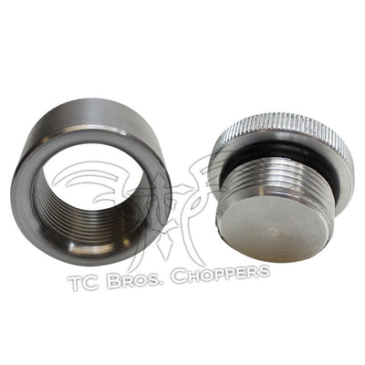 TC Bros Aluminum Unvented Filler Cap with Bung for Oil or Gas Tanks