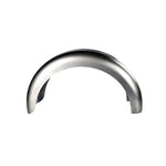 A TC Bros. 6-1/4" Wide Spun Steel Chopper & Bobber Fender with a vintage style curved rim on a white background.
