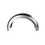 A TC Bros. 6-1/4" Wide Spun Steel Chopper & Bobber Fender with a vintage style curved rim on a white background.