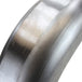A close up image of a 6-1/4" Wide Spun Steel Chopper & Bobber Fender by TC Bros Choppers stainless steel pipe.