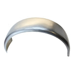 The Mid-USA 7-1/2" Wide Flat Rear Fender by Mid-USA features a smooth, shiny surface and is designed for use on motorcycles or bicycles.